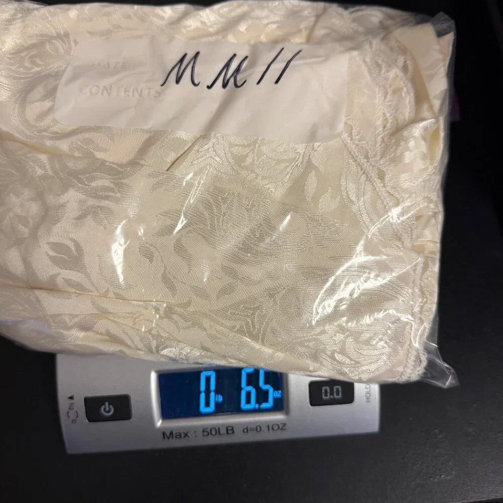 VTG Lucie Ann II Ivory Lace Slip Dress USA  Romantic Lingerie Nightgown Set MED - Picture 12 of 12